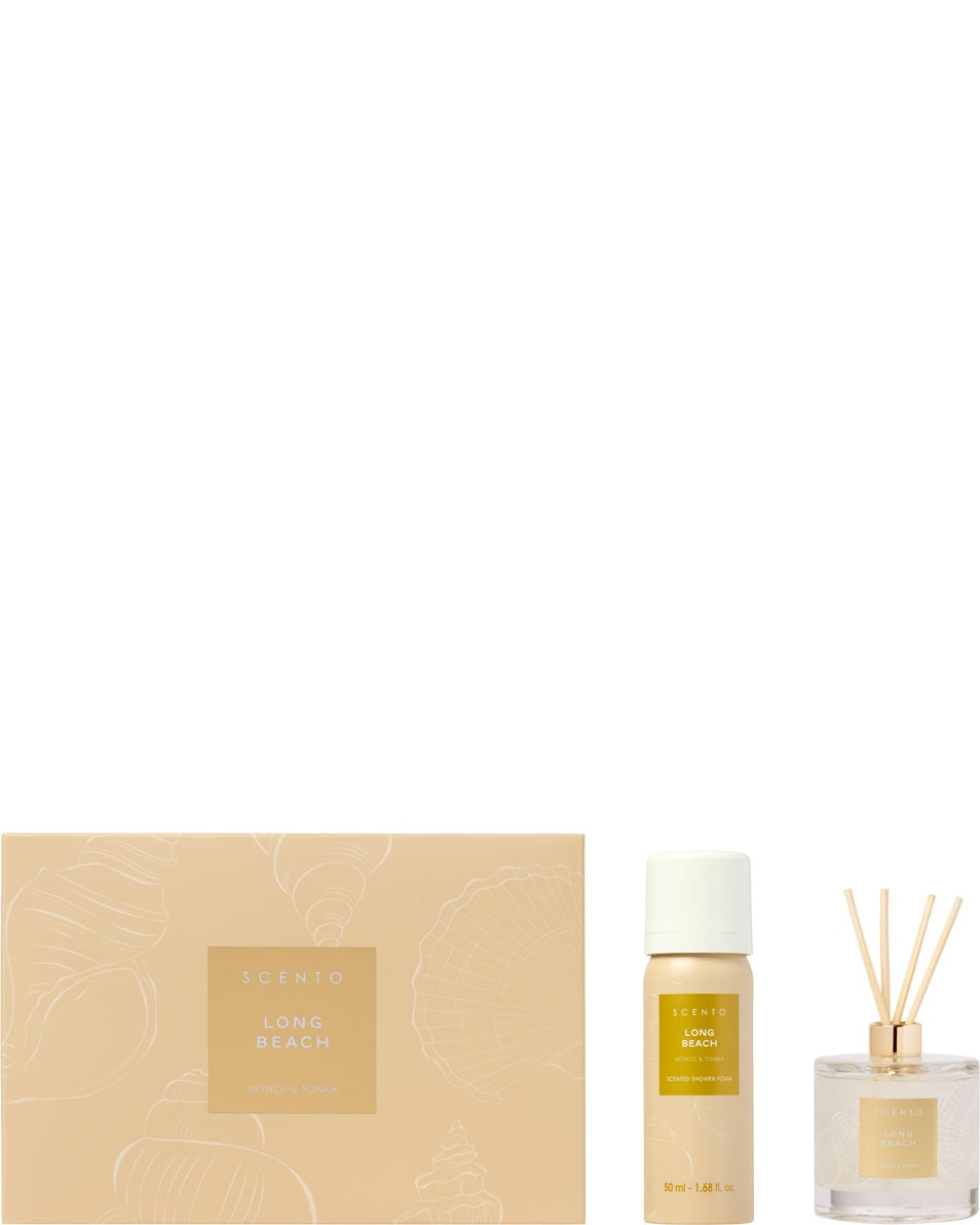 SCENTO Long Beach Geschenkset Geurverspreider & Doucheschuim 2 ST
