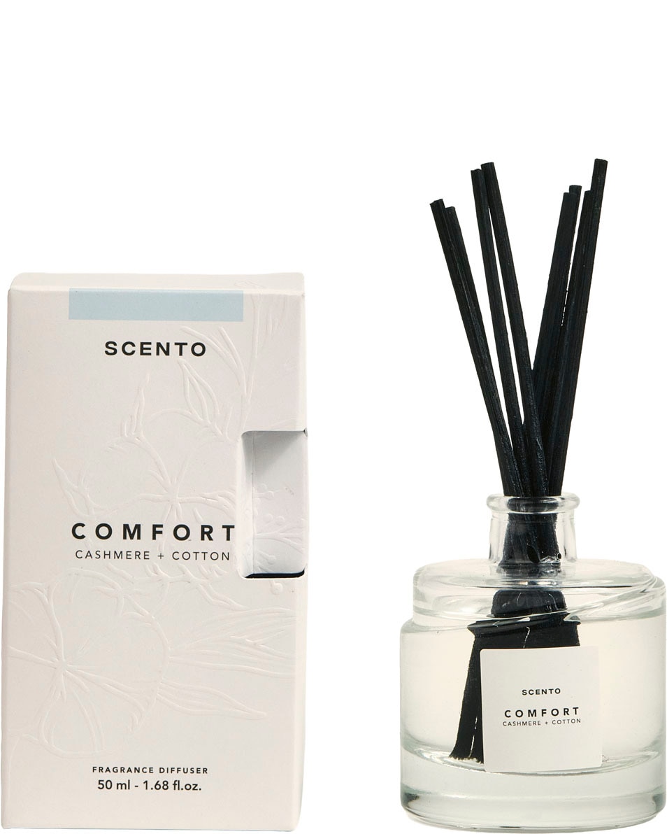 SCENTO Comfort Mini geurstokjes kasjmier & katoen 50 ML