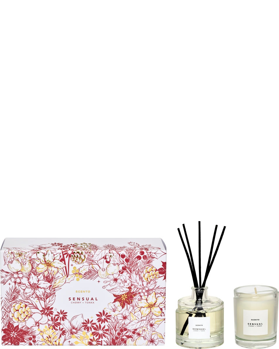 SCENTO Sensual Geschenkset Geurverspreider + Kaars 2 ST
