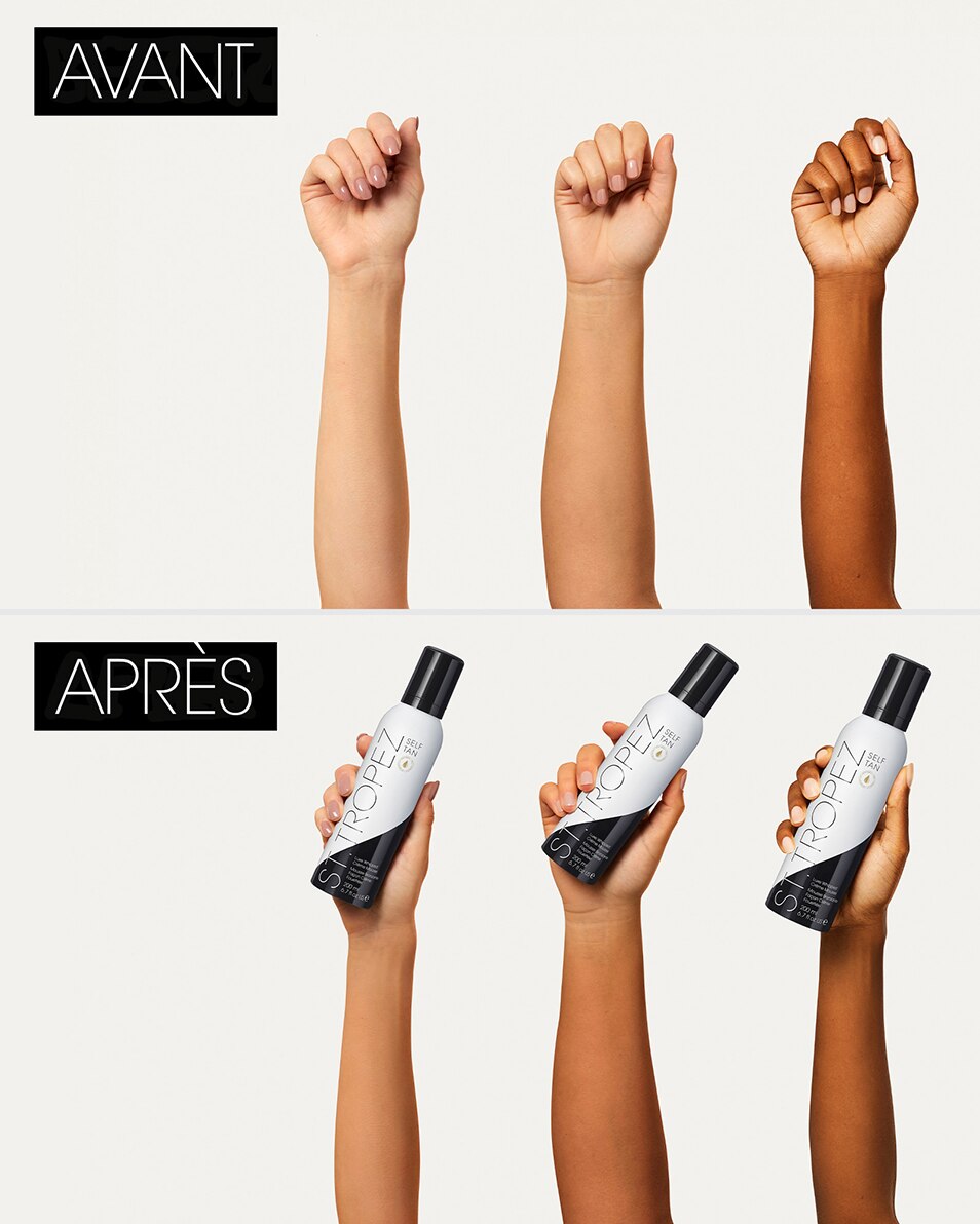 TANNING BODYMOUSSE MET TEXTUUR VAN GEKLOPTE ROOM