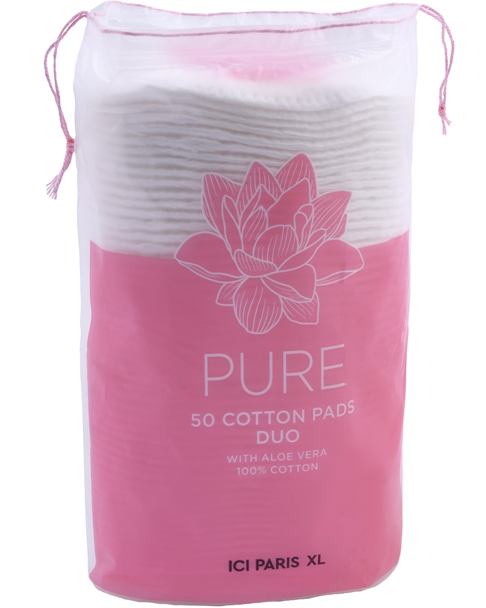 ICI PARIS XL PURE OVALE WATTENSCHIJFJES DUO MET ALOË VERA 100% KATOEN - 50 PADS 50 ST 2