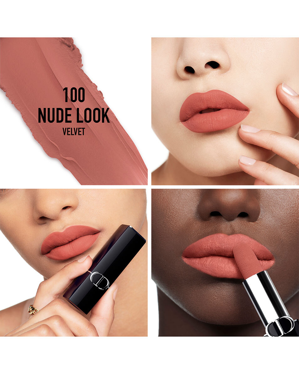 DIOR Rouge Dior Lipstick - comfort en langhoudend VELVET - 100 NUDE LOOK 2