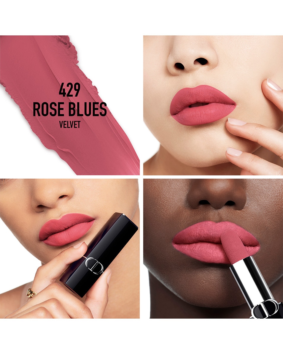 DIOR Rouge Dior Lipstick - comfort en langhoudend VELVET - 429 ROSE BLUES 2
