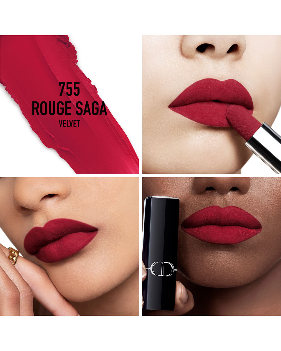 DIOR Rouge Dior Lipstick - comfort en langhoudend VELVET - 755 ROUGE SAGA 2