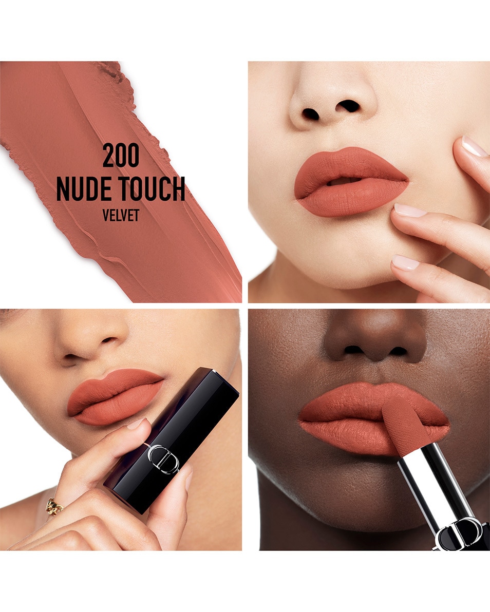 DIOR Rouge Dior Lipstick - comfort en langhoudend VELVET - 200 NUDE TOUCH 2