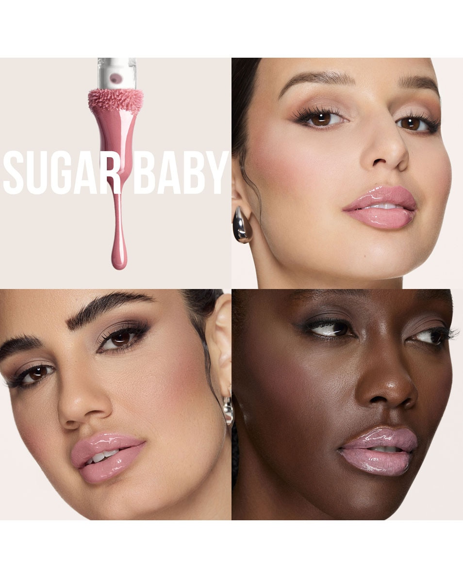 HUDA BEAUTY FAUX FILLER EXTRA SHINE LIP GLOSS SUGAR BABY