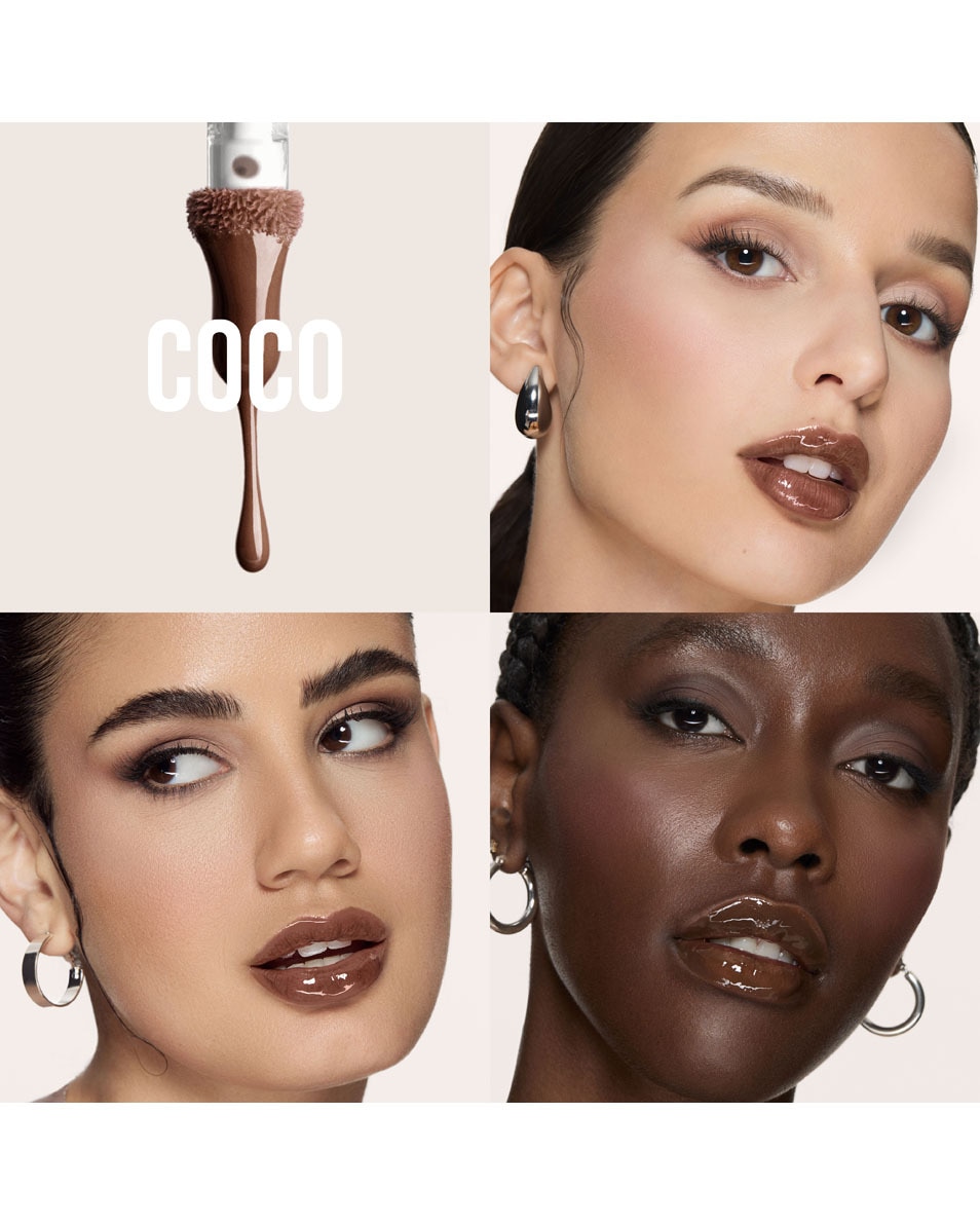 HUDA BEAUTY FAUX FILLER EXTRA SHINE LIP GLOSS COCO 2