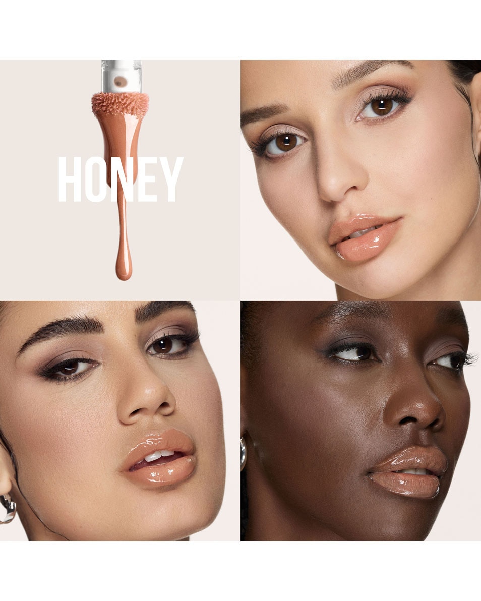 HUDA BEAUTY FAUX FILLER EXTRA SHINE LIP GLOSS HONEY 2