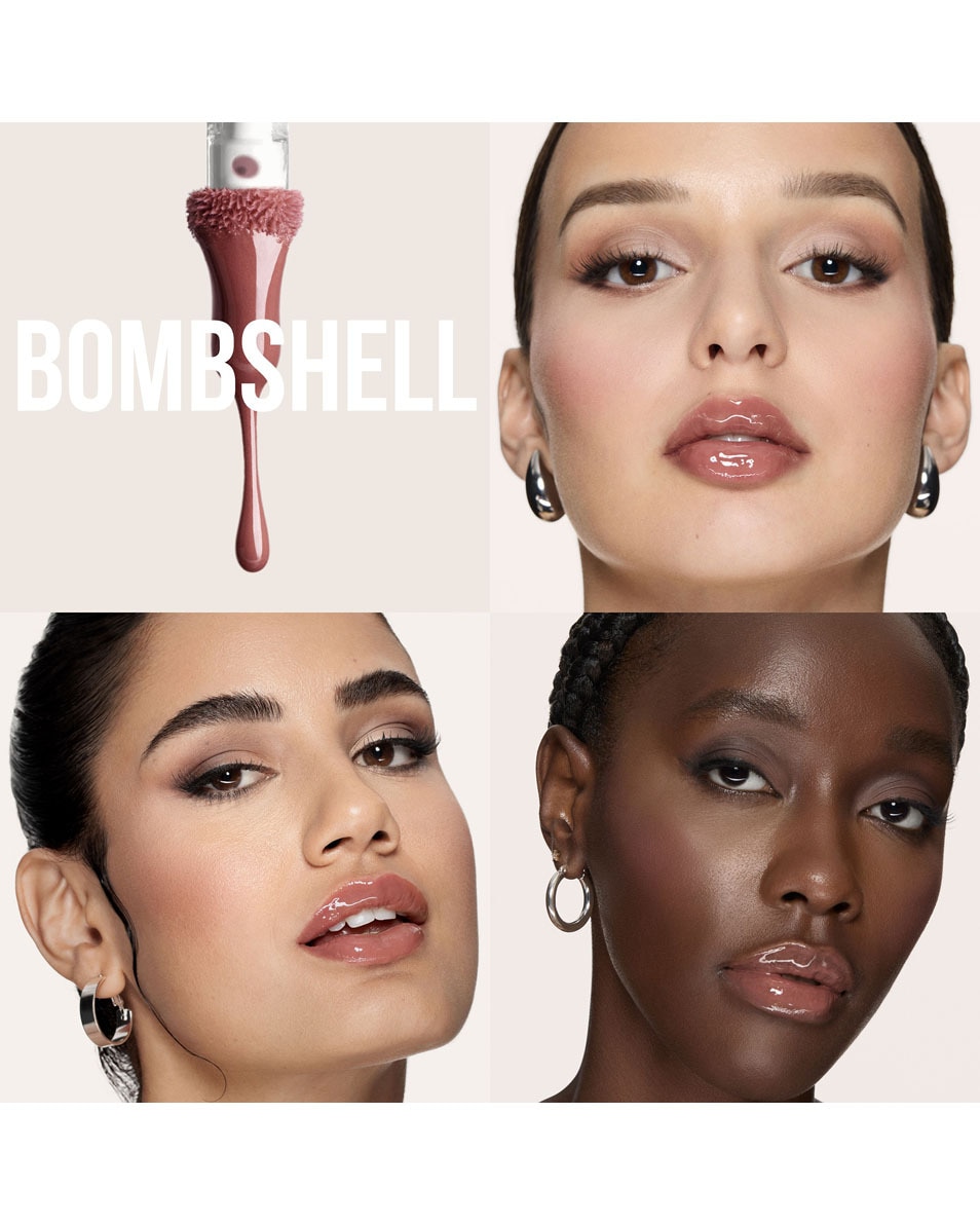 HUDA BEAUTY FAUX FILLER EXTRA SHINE LIP GLOSS BOMBSHELL