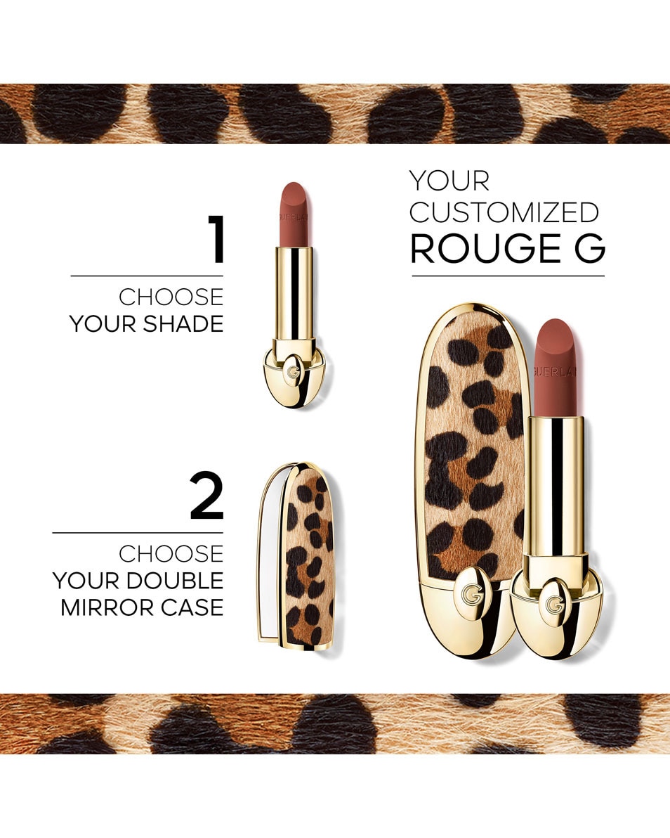 GUERLAIN ROUGE G De sierlijke case met een dubbel spiegeltje LE FAUVE 2