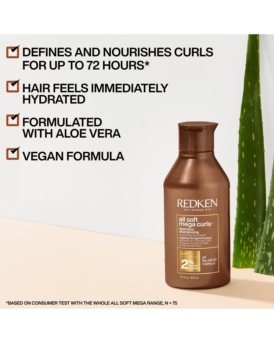 REDKEN All Soft Mega Curls Shampoo - voor krullen en kroeshaar 300 ML 2