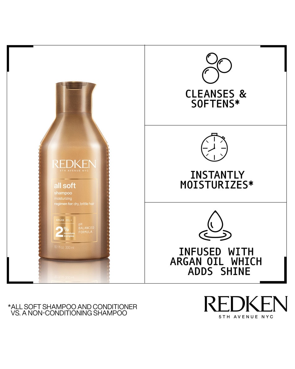 REDKEN All Soft Shampoo - voor droog haar 300 ML