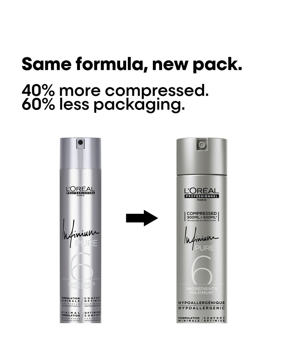 L'OREAL PROFESSIONNEL L'Oréal Professionnel Infinium Pure Soft Hypoallergene haarspray met een lichte hold 300 ML 2