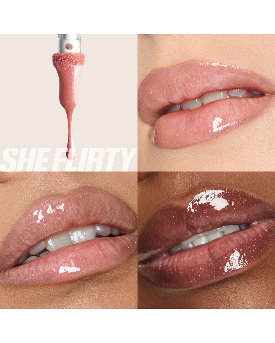 HUDA BEAUTY ICY NUDE FAUX FILLER LIP GLOSS SHE FLIRTY 2