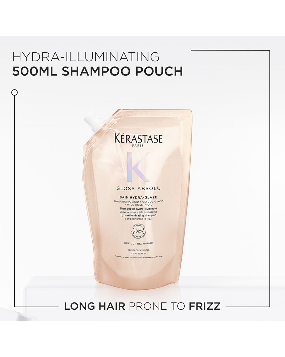 KÉRASTASE Gloss Absolu Bain Hydra-Glaze Navulling Anti-frizz shampoo voor lang, pluizig haar 500 ML 2