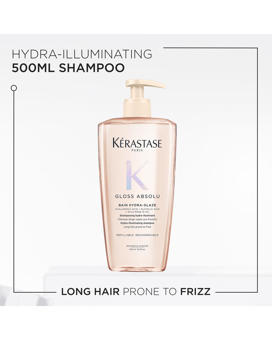 KÉRASTASE Gloss Absolu Bain Hydra-Glaze Anti-frizz shampoo voor lang, pluizig haar 500 ML 2