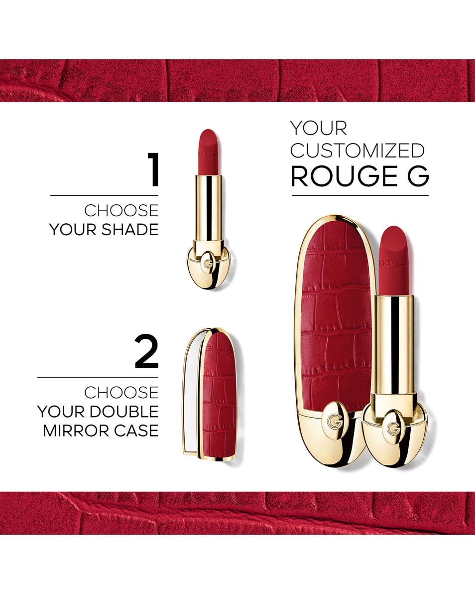 GUERLAIN ROUGE G De navulling - De personaliseerbare, uiterst verzorgende lipstick 555 LE BRIQUE AMBRÉ – VELVET 2