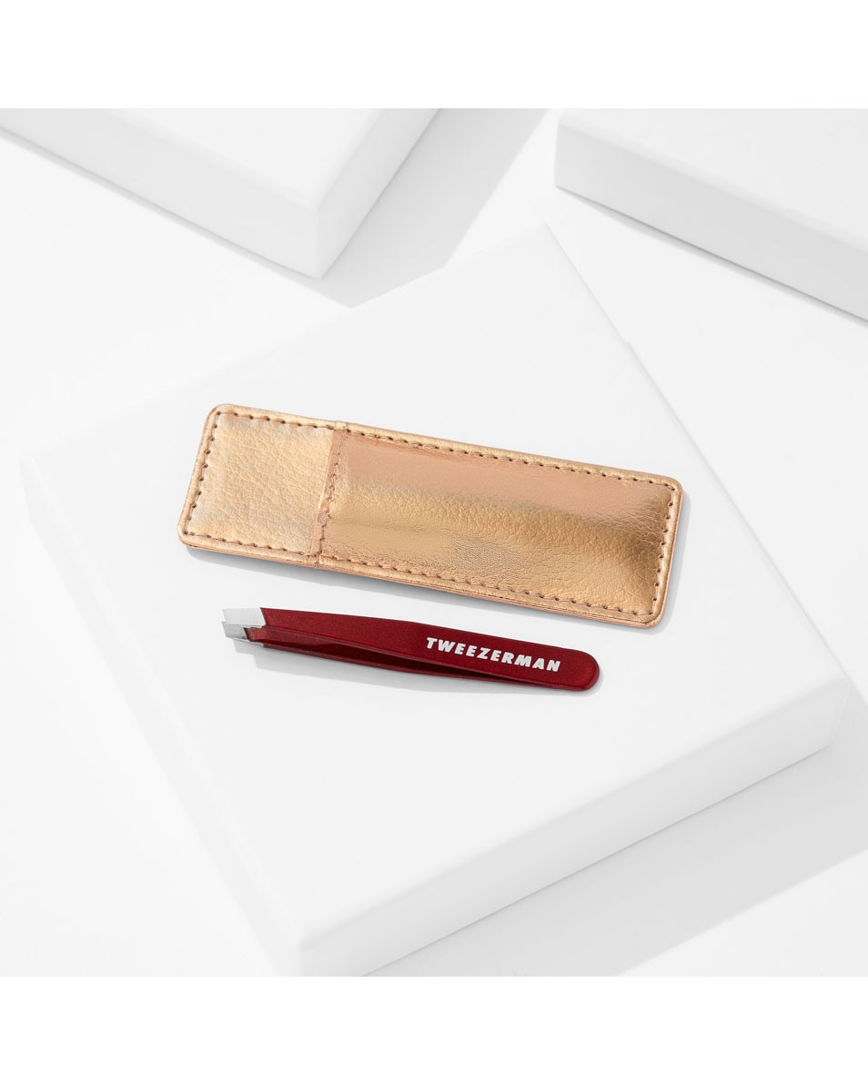 TWEEZERMAN Beautytools Vintage Rose Mini Slant Tweezer with Case 2 ST 2