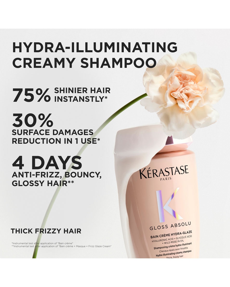 KÉRASTASE Gloss Absolu Bain Riche Crème Hydra-Glaze Anti-Frizz Shampoo Met Glanseffect - Voor Dik, Pluizig Haar 80 ML 2