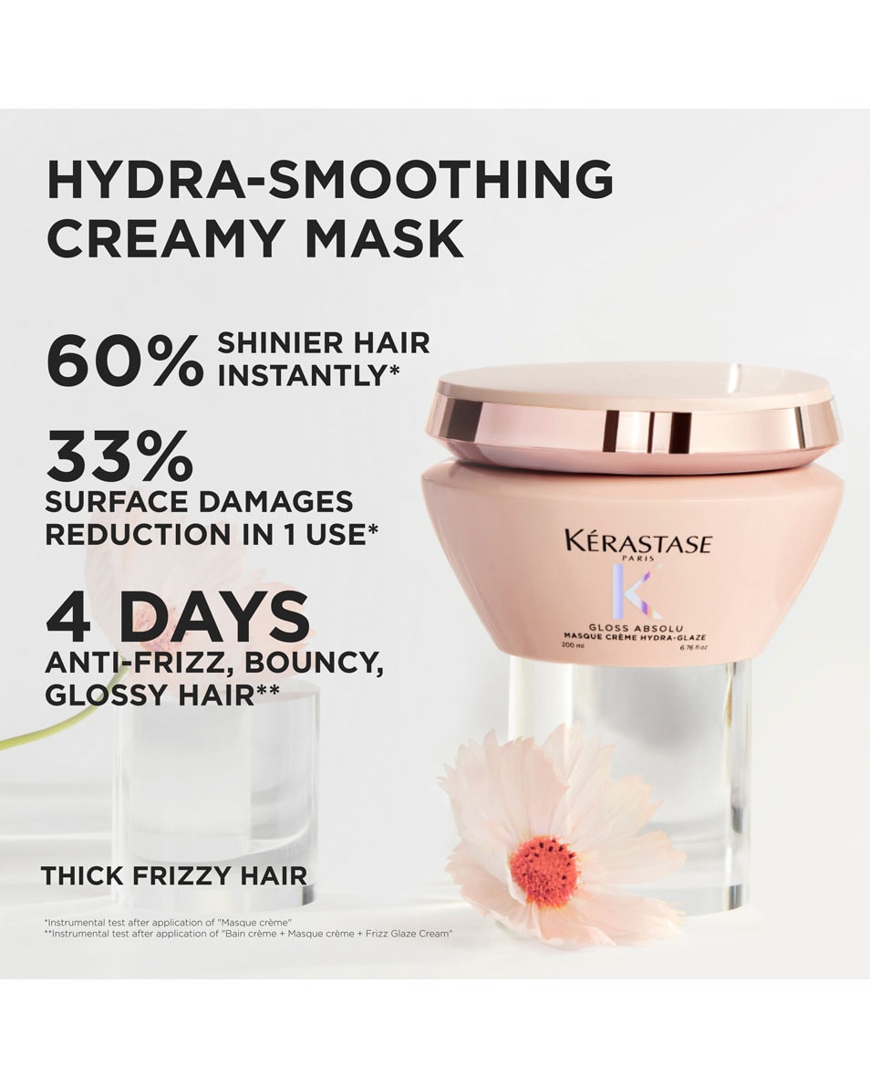 KÉRASTASE Gloss Absolu Masque Riche Crème Hydra-Glaze Hydraterend Anti-Frizz Haarmasker - Voor Dik, Pluizig Haar 200 ML 2
