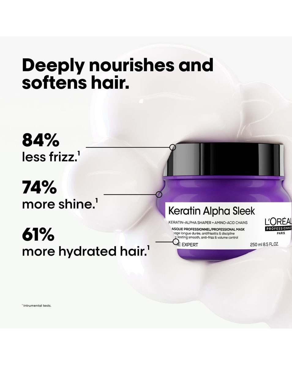L'OREAL PROFESSIONNEL Keratin Alpha Sleek Haarmasker - Hydratatie En Glans 250 ML 2