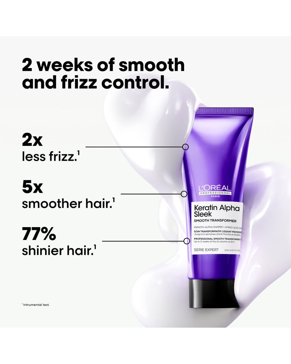 L'OREAL PROFESSIONNEL Keratin Alpha Sleek Smooth Transformer - Anti-Frizz En Volumecontrole 200 ML 2