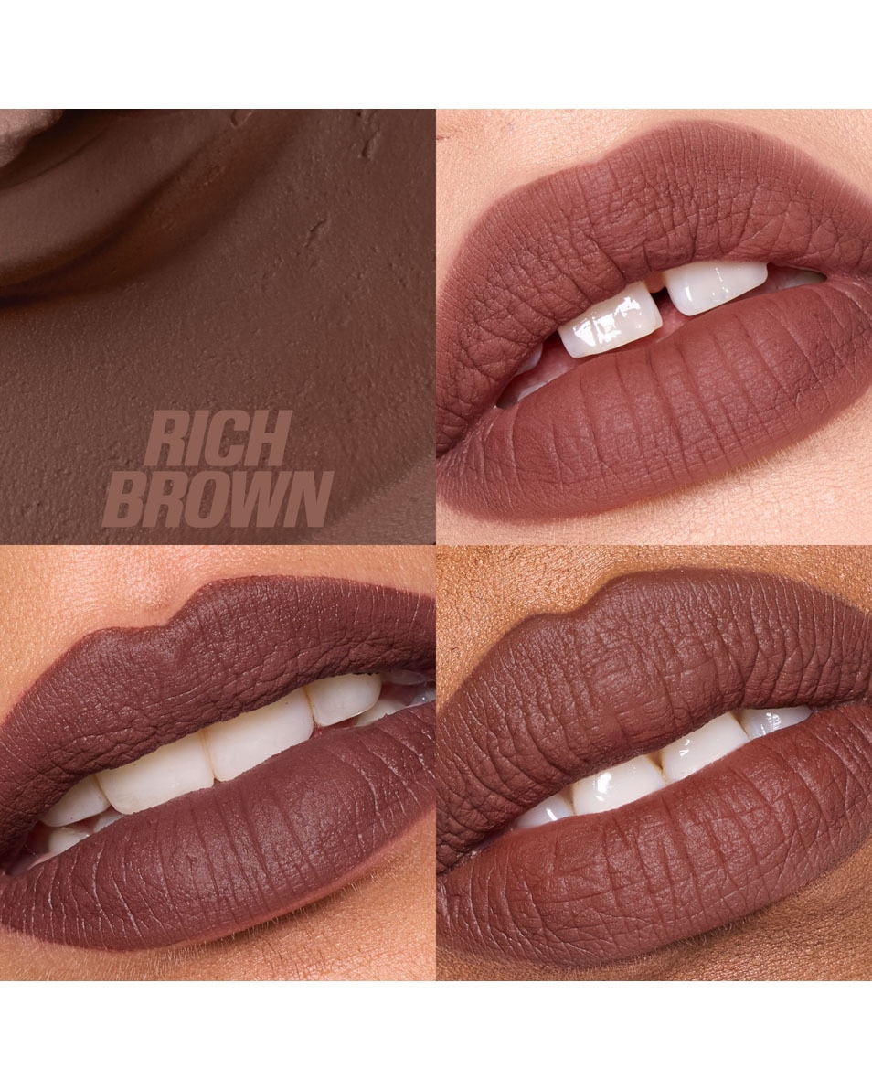 HUDA BEAUTY LIQUID MATTE MOUSSE SOFT BLUR LIP CREAM RICH BROWN 2