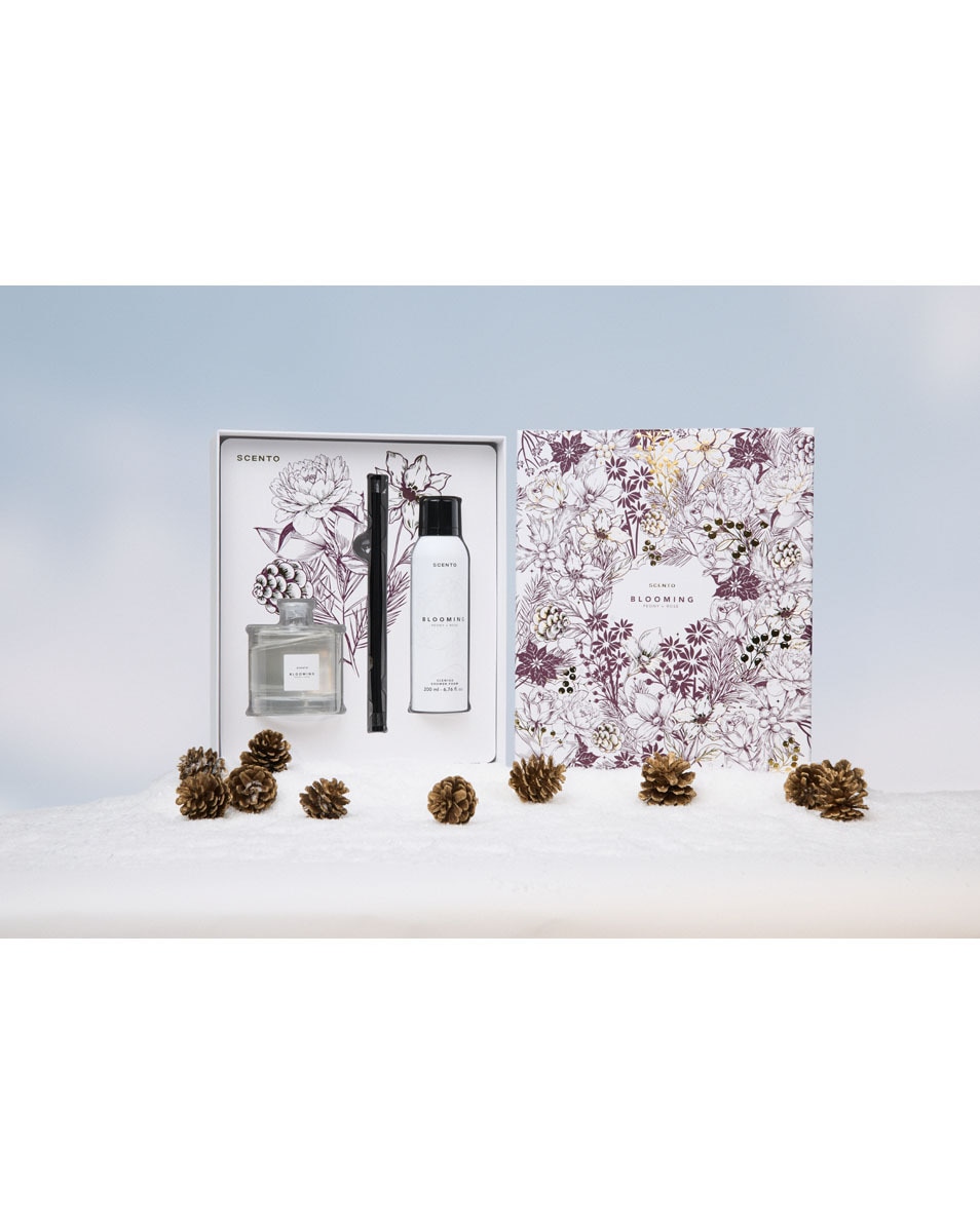 SCENTO Blooming geschenkset geurstokjes + doucheschuim 2 ST 2