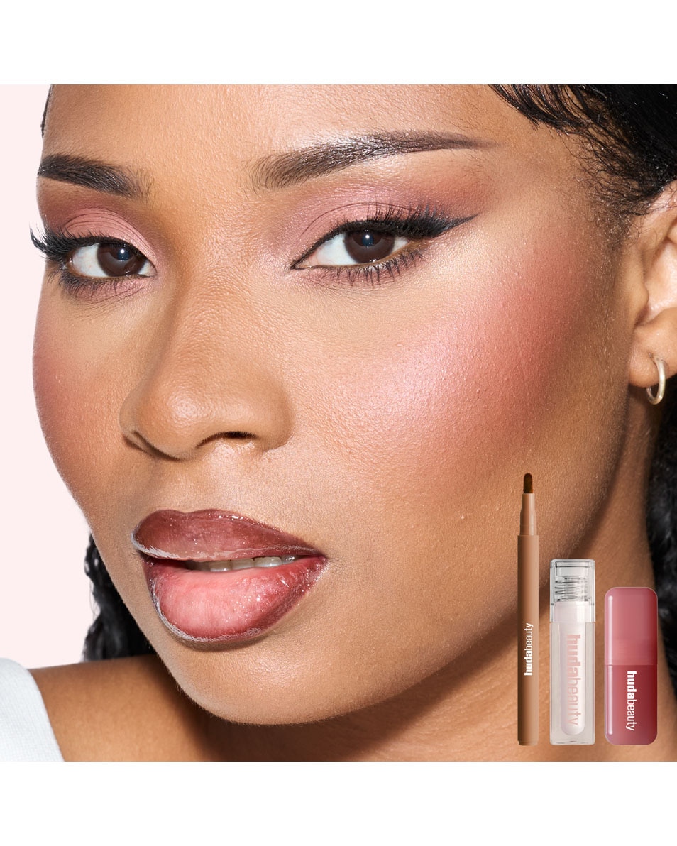 HUDA BEAUTY BLUSHED NUDES LIP & CHEEK SET 3 ST 2