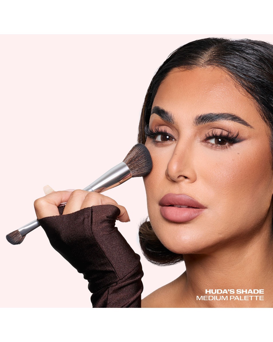 HUDA BEAUTY DUAL-ENDED BRUSH BRONZE & CONTOUR BRUSH 1 ST 2