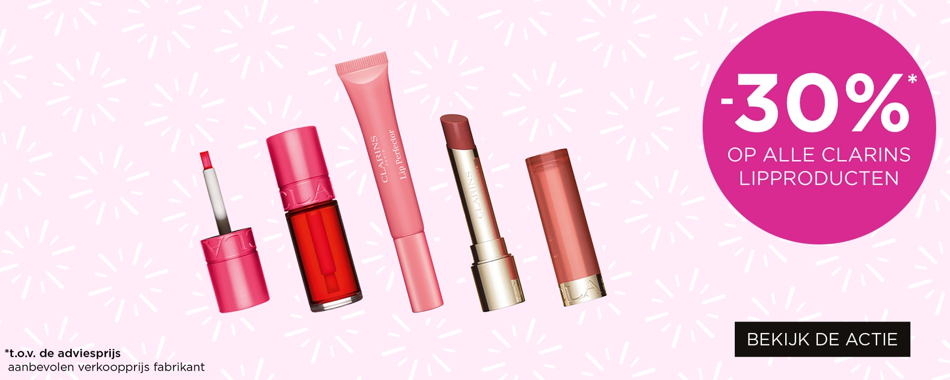 -30%* op alle Clarins lipproducten -30%* op alle Clarins lipproducten