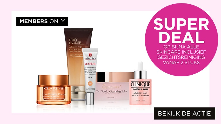 Member Deal op bijna alle skincare inclusief gezichtsreiniging vanaf 2 stuks Member Deal op bijna alle skincare inclusief gezichtsreiniging vanaf 2 stuks
