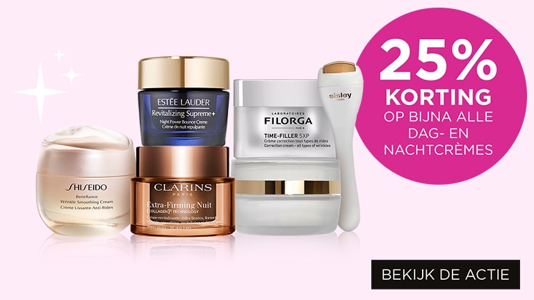 25% korting op bijna alle dag en nachtcremes 25% korting op bijna alle dag en nachtcremes