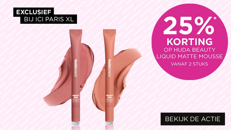 25%* korting op Huda Beauty Liquid Matte Mousse vanaf 2 stuks 25%* korting op Huda Beauty Liquid Matte Mousse vanaf 2 stuks