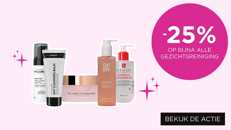 -25% op bijna alle gezichtsreiniging -25% op bijna alle gezichtsreiniging