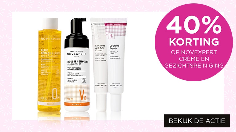 40% korting op Novexpert crème en gezichtsreiniging 40% korting op Novexpert crème en gezichtsreiniging