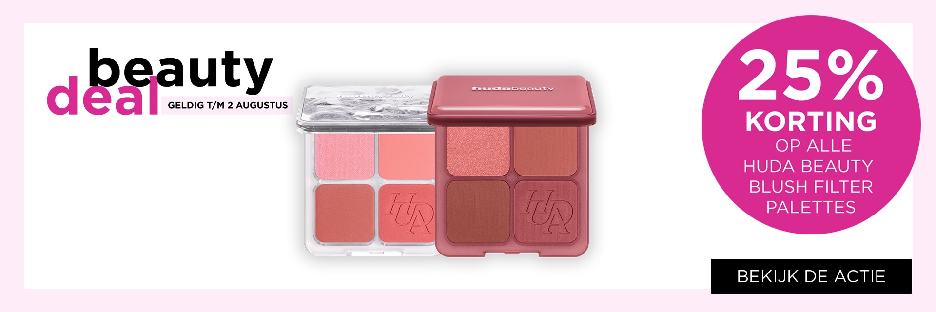 BEAUTYDEAL 25% korting op alle Huda Beauty Blush Filter Palettes