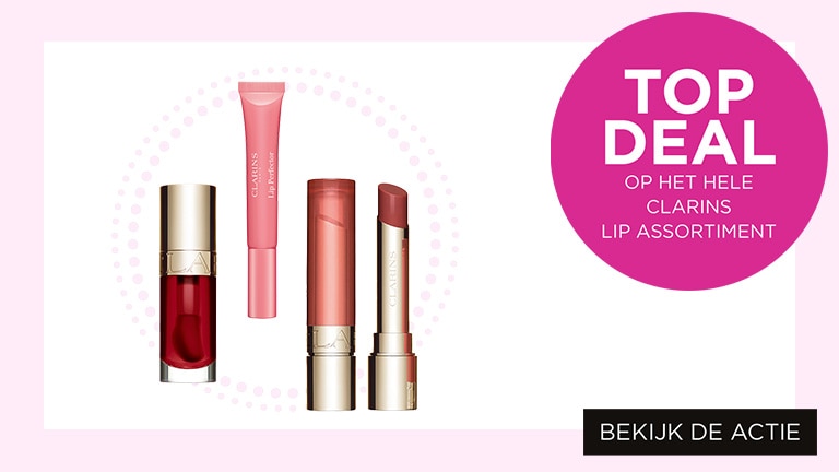 Top deal op het hele Clarins lip assortiment Top deal op het hele Clarins lip assortiment