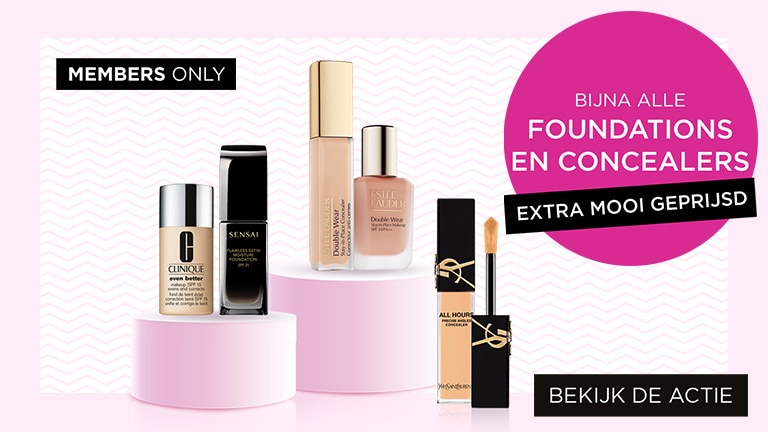 Member only deal op bijna alle foundations en concealers! Member only deal op bijna alle foundations en concealers!